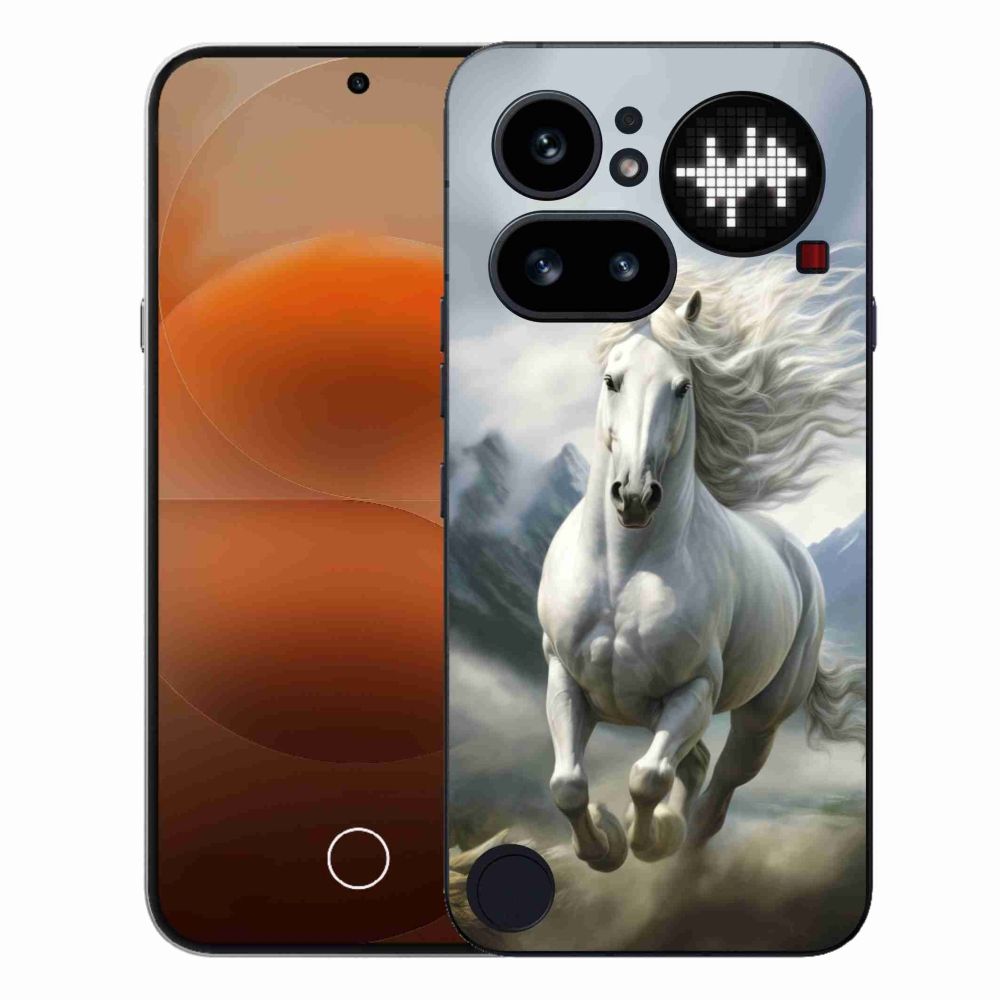 Gélový kryt mmCase na Nothing Phone (4a) - bežiaci biely kôň 3