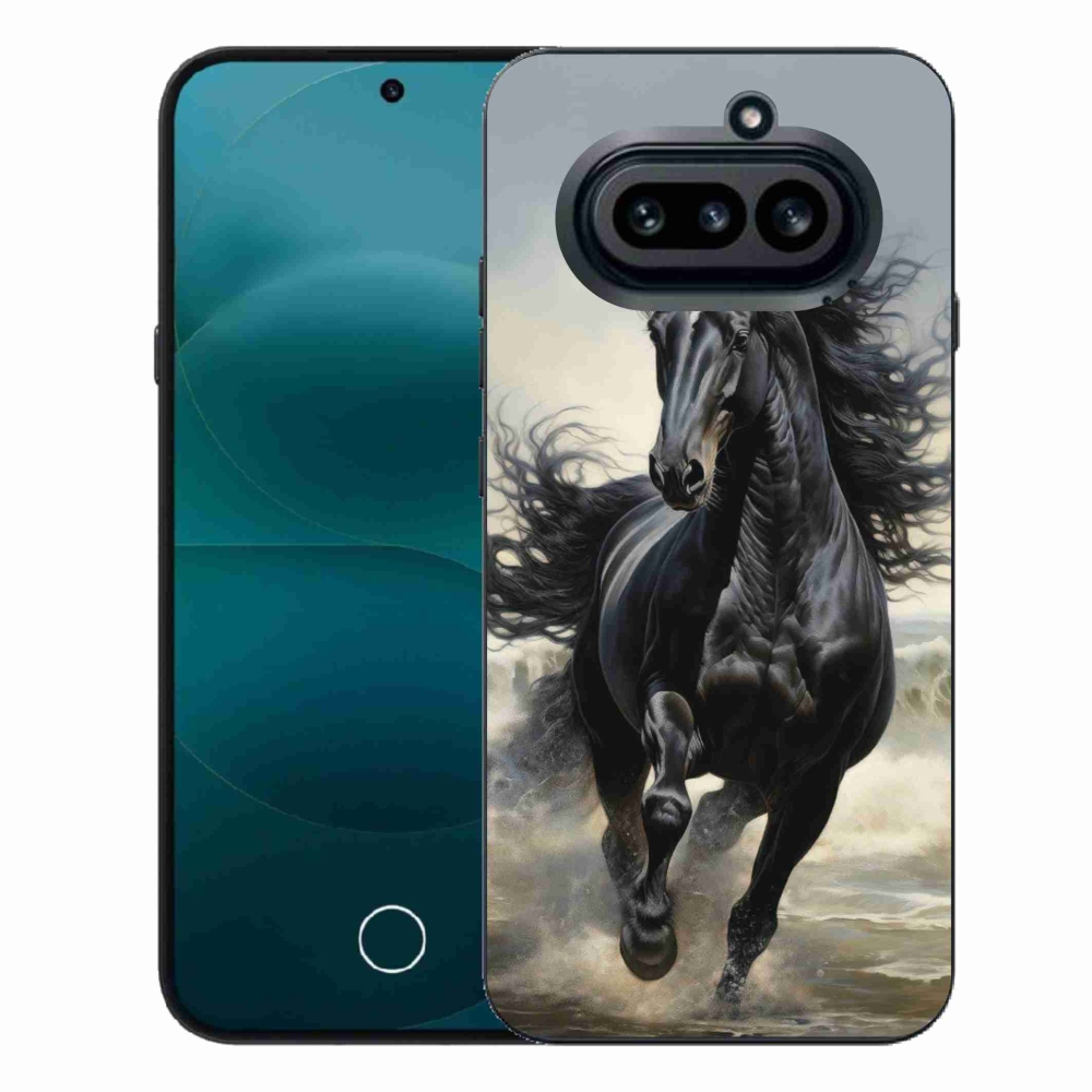 Gélový kryt mmCase na Nothing Phone (4a) - bežiaci čierny kôň