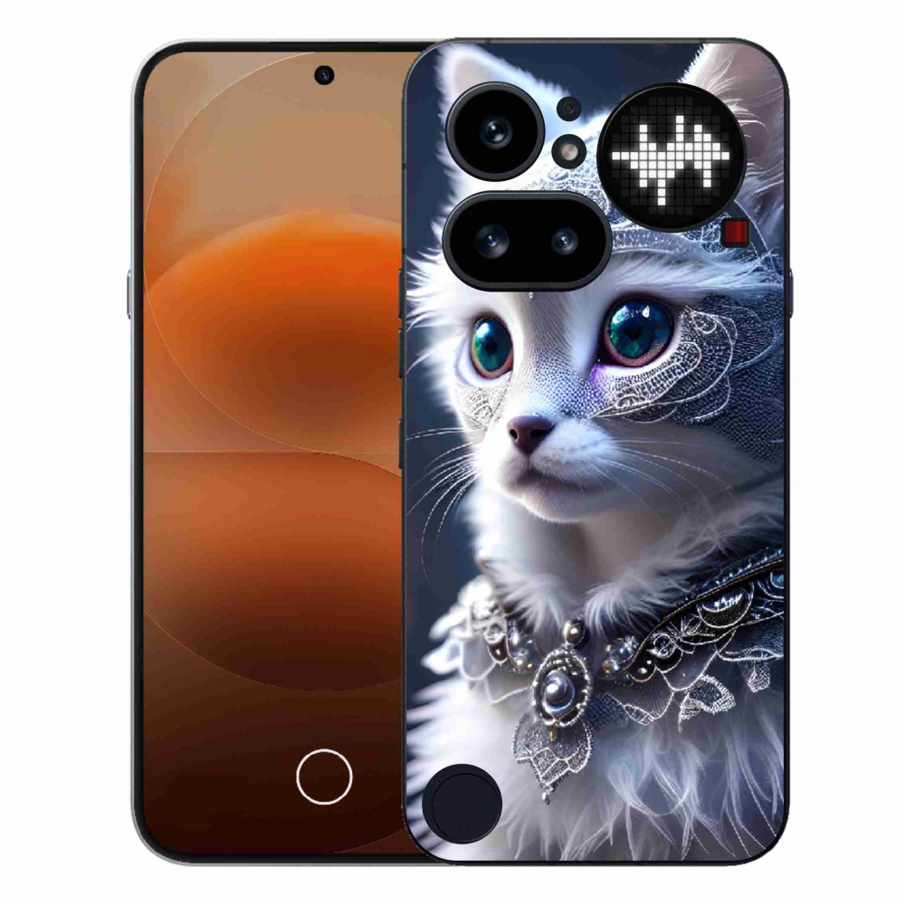 Gélový kryt mmCase na Nothing Phone (4a) - biela mačka
