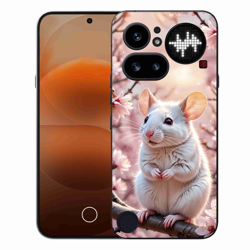 Gélový kryt mmCase na Nothing Phone (4a) - biela myš na vetve