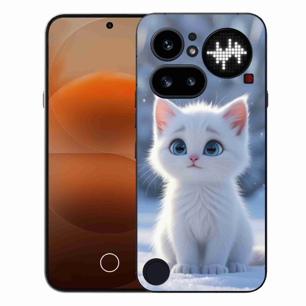 Gélový kryt mmCase na Nothing Phone (4a) - biele mačiatko 3