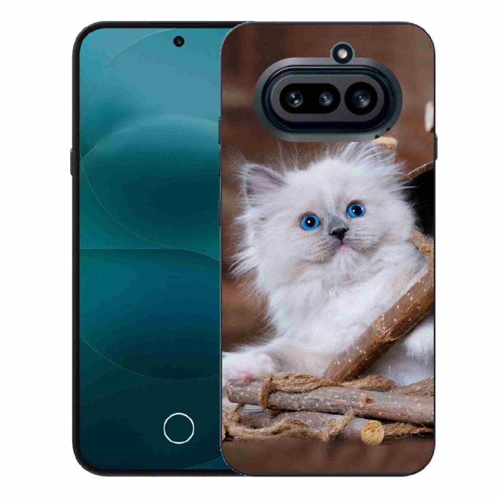 Gélový kryt mmCase na Nothing Phone (4a) - biele mačiatko