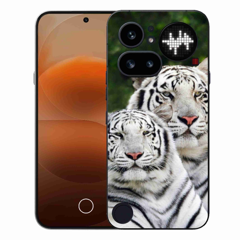 Gélový kryt mmCase na Nothing Phone (4a) - bieli tigre