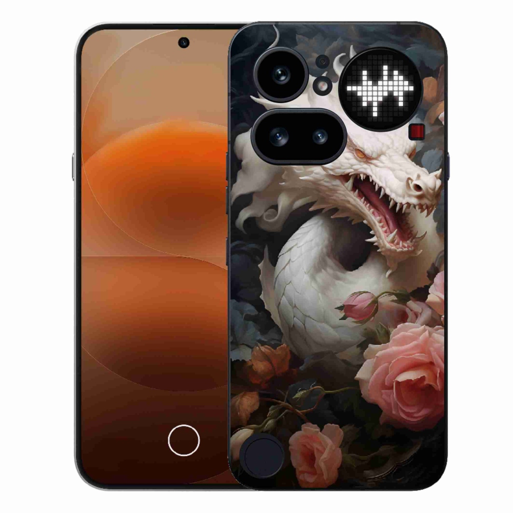 Gélový kryt mmCase na Nothing Phone (4a) - biely drak