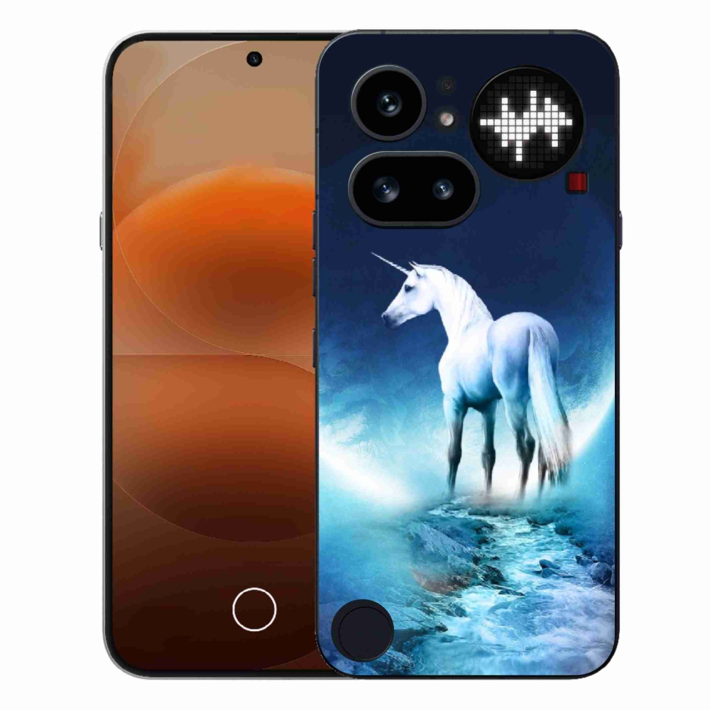 Gélový kryt mmCase na Nothing Phone (4a) - biely jednorožec
