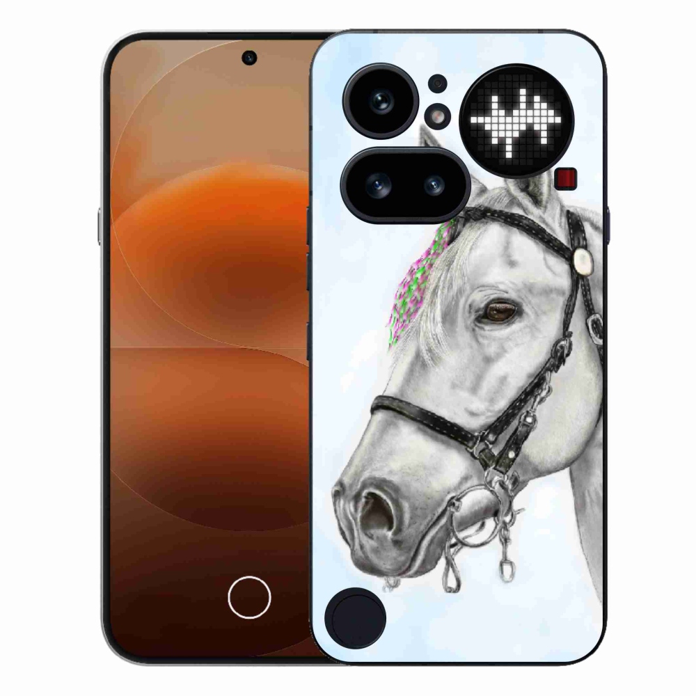 Gélový kryt mmCase na Nothing Phone (4a) - biely kôň 1