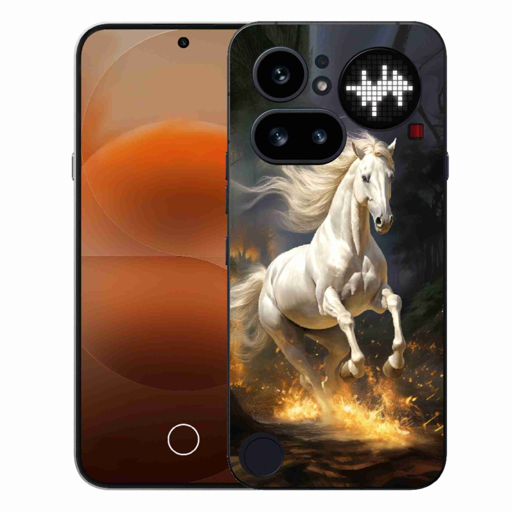 Gélový kryt mmCase na Nothing Phone (4a) - biely kôň 2