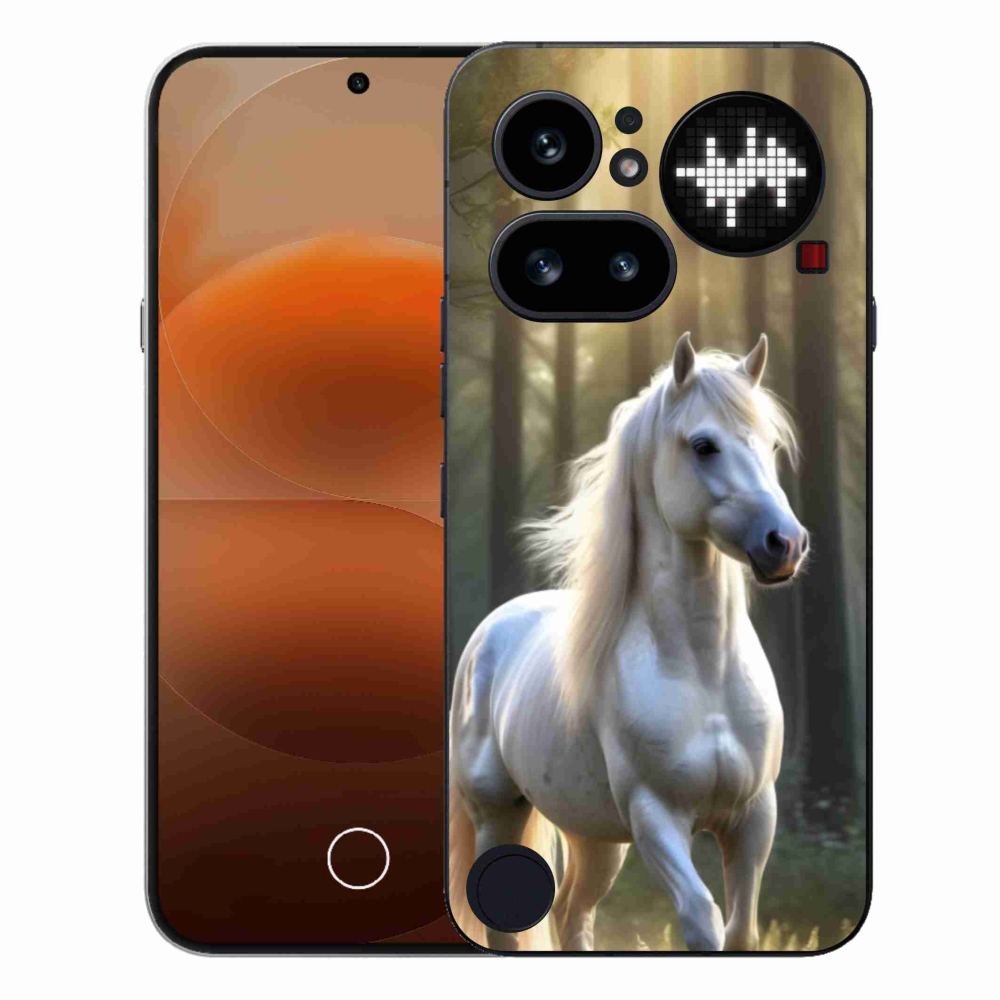 Gélový kryt mmCase na Nothing Phone (4a) - biely kôň 3