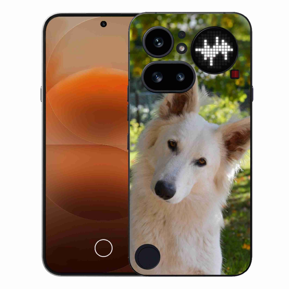Gélový kryt mmCase na Nothing Phone (4a) - biely švajčiarsky ovčiak 1