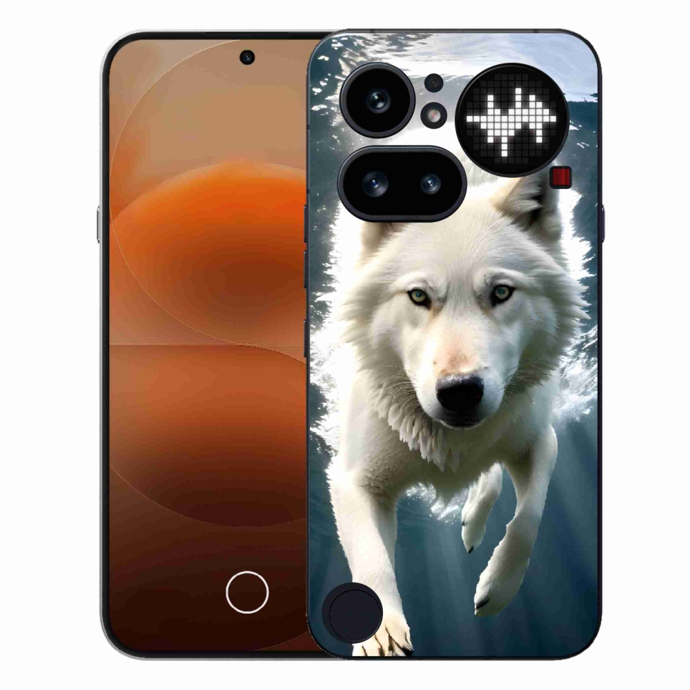 Gélový kryt mmCase na Nothing Phone (4a) - biely vlk