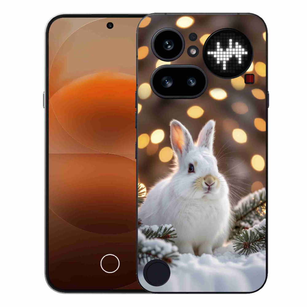 Gélový kryt mmCase na Nothing Phone (4a) - biely zajac