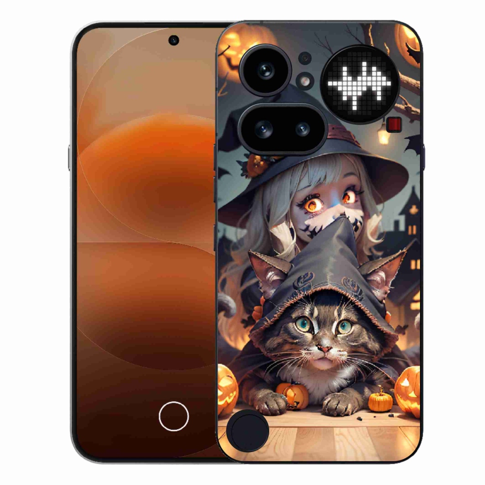 Gélový kryt mmCase na Nothing Phone (4a) - čarodejnica s mačkou