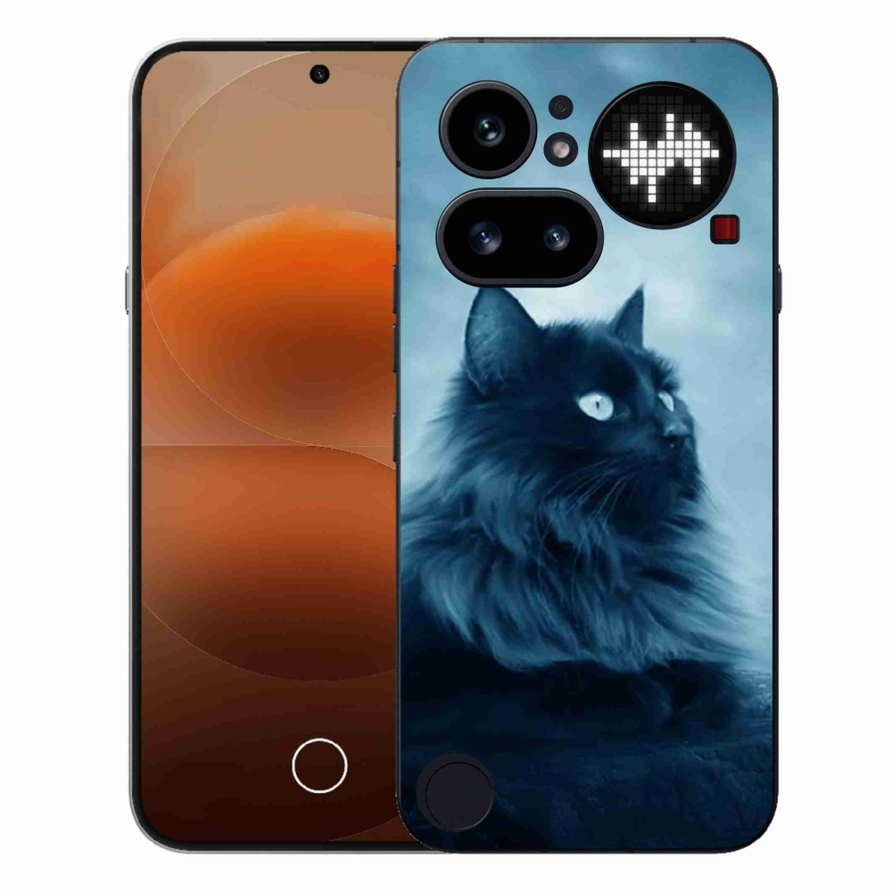 Gélový kryt mmCase na Nothing Phone (4a) - čierna mačka 1