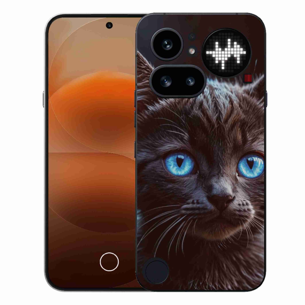 Gélový kryt mmCase na Nothing Phone (4a) - čierne mačiatko 2