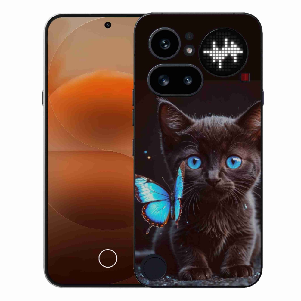 Gélový kryt mmCase na Nothing Phone (4a) - čierne mačiatko 3