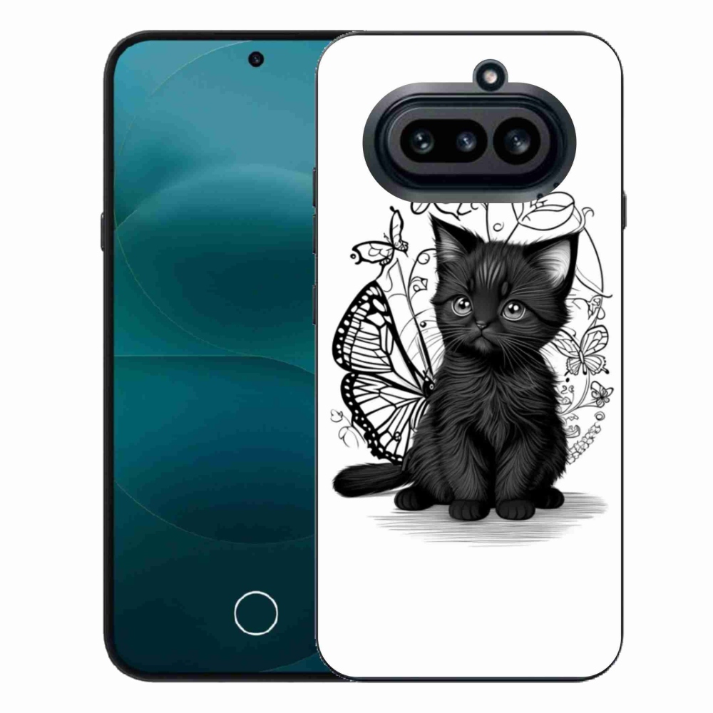 Gélový kryt mmCase na Nothing Phone (4a) - čierne mačiatko