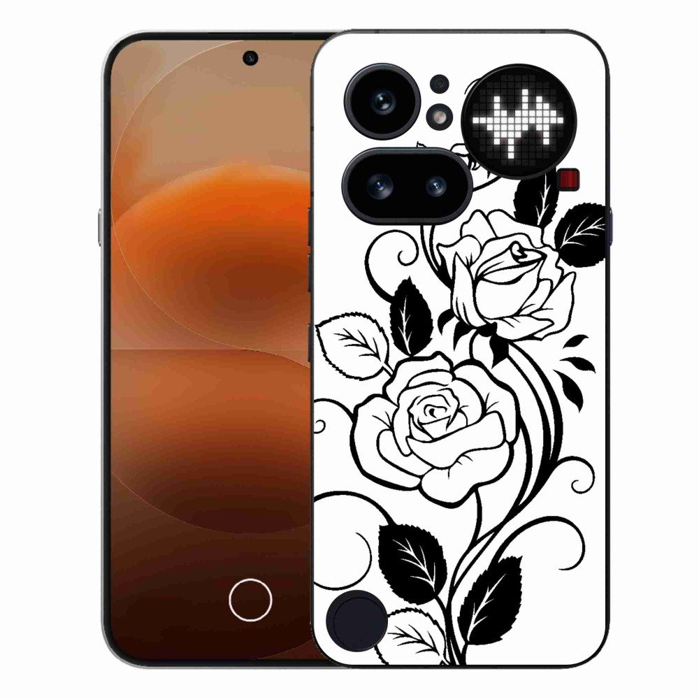 Gélový kryt mmCase na Nothing Phone (4a) - čiernobiela ruža