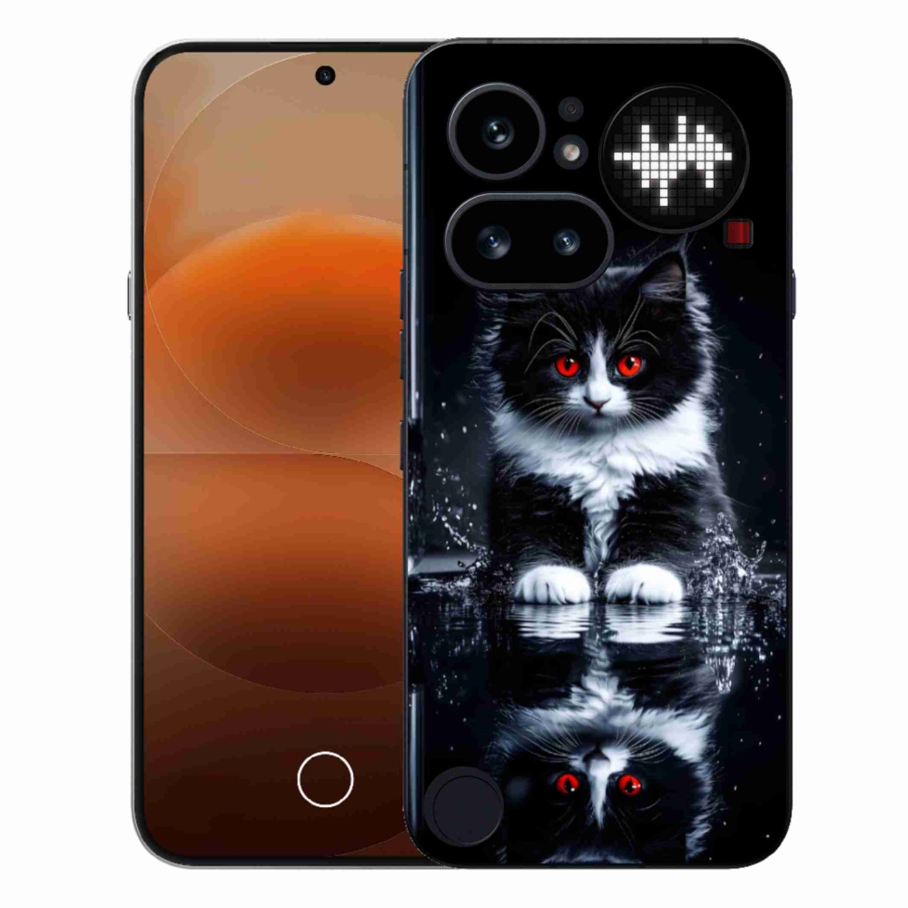 Gélový kryt mmCase na Nothing Phone (4a) - čiernobiele mačiatko