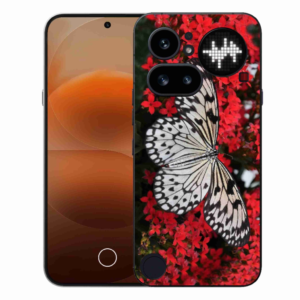 Gélový kryt mmCase na Nothing Phone (4a) - čiernobiely motýľ 1