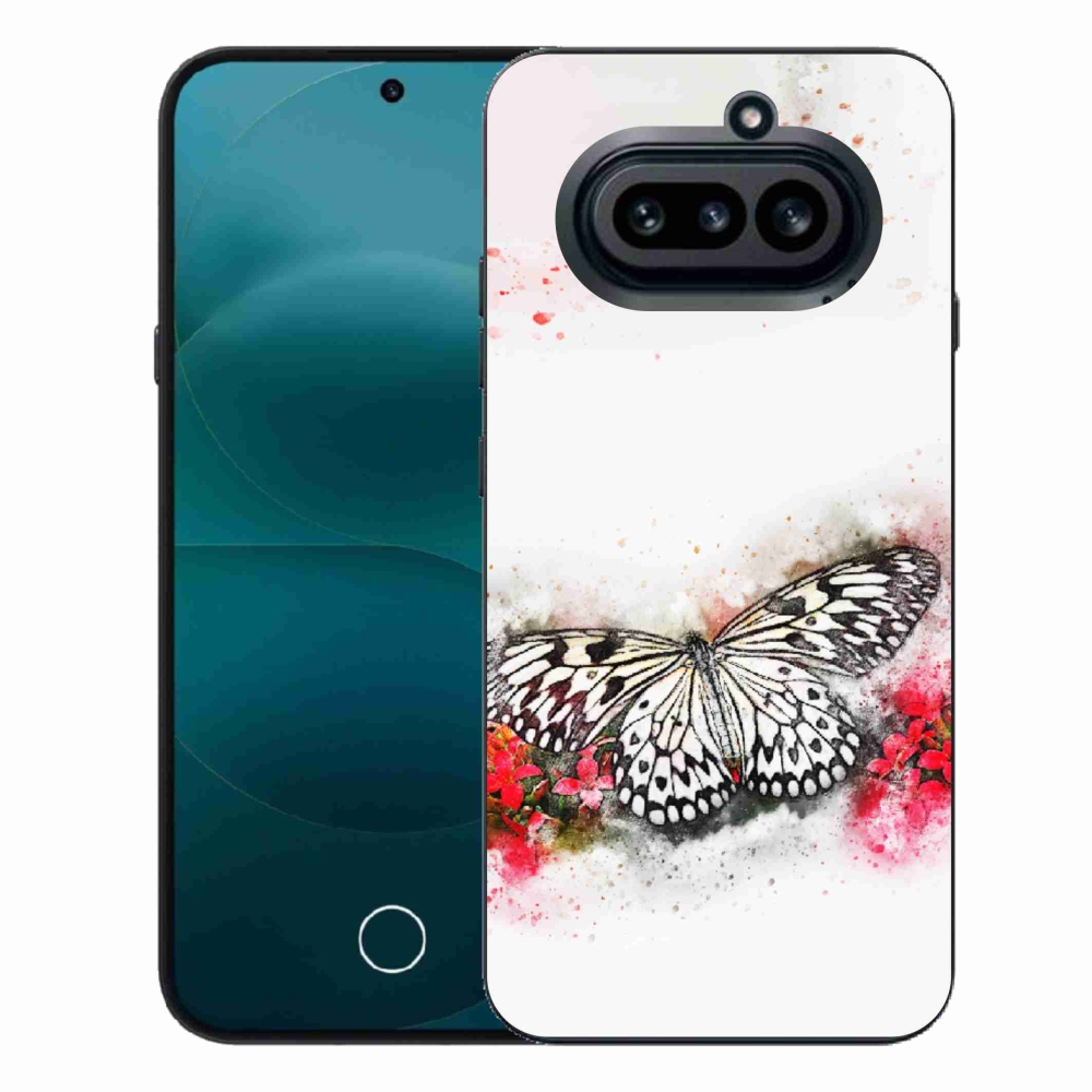 Gélový kryt mmCase na Nothing Phone (4a) - čiernobiely motýľ