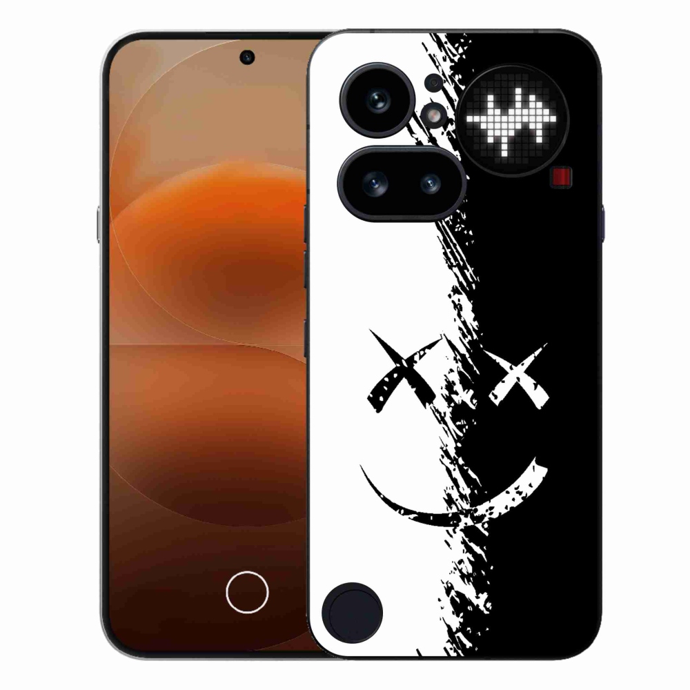 Gélový kryt mmCase na Nothing Phone (4a) - čiernobiely smajlík