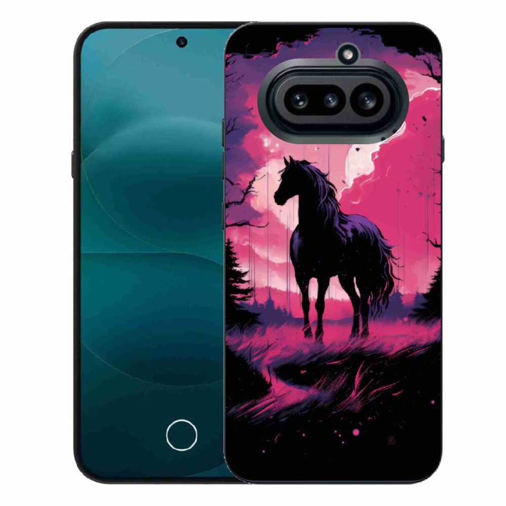 Gélový kryt mmCase na Nothing Phone (4a) - čierny kreslený kôň 1
