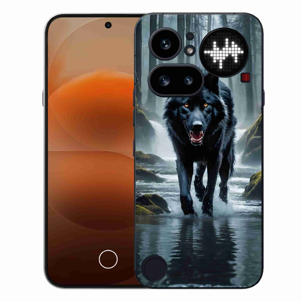 Gélový kryt mmCase na Nothing Phone (4a) - čierny vlk