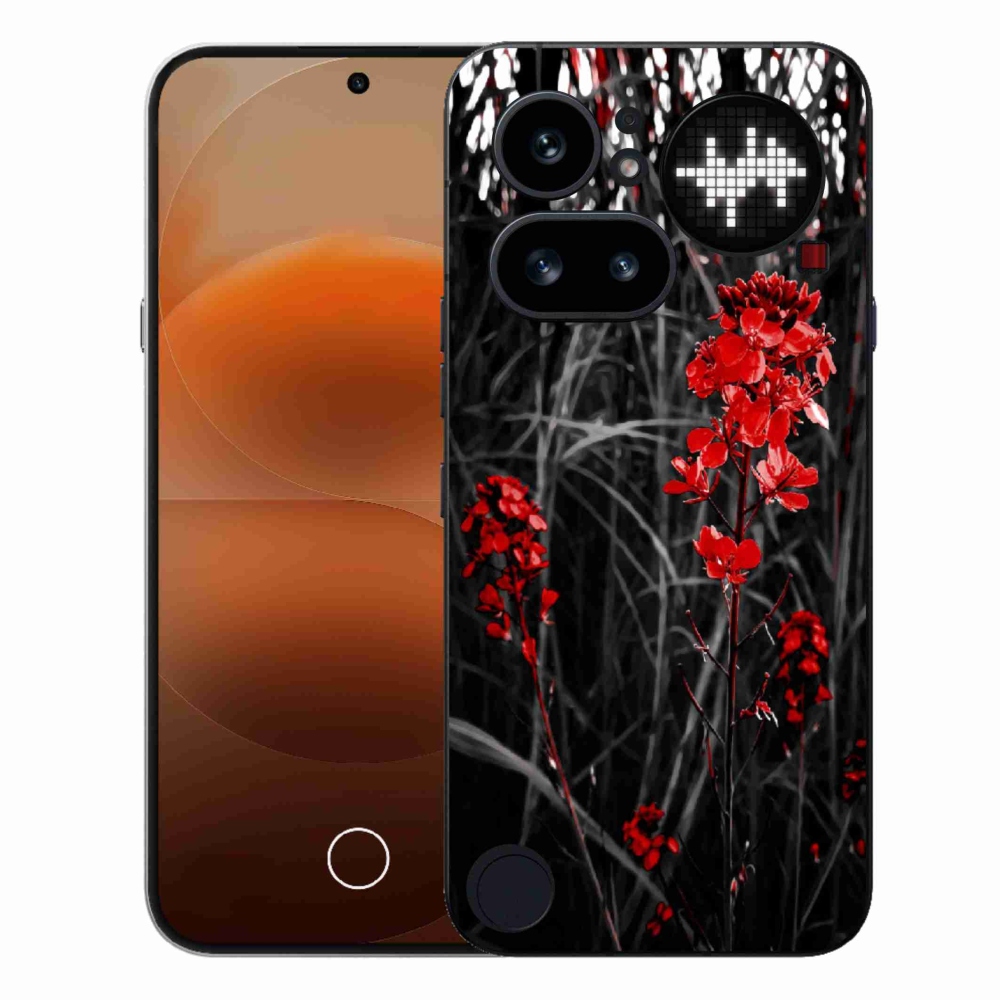 Gélový kryt mmCase na Nothing Phone (4a) - červená rastlina