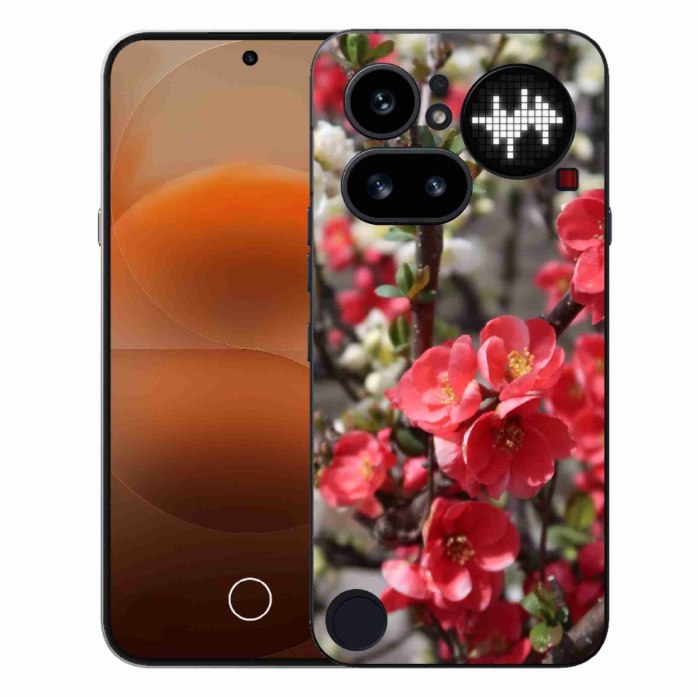 Gélový kryt mmCase na Nothing Phone (4a) - červené kvety