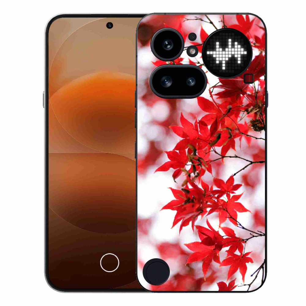Gélový kryt mmCase na Nothing Phone (4a) - červené listy