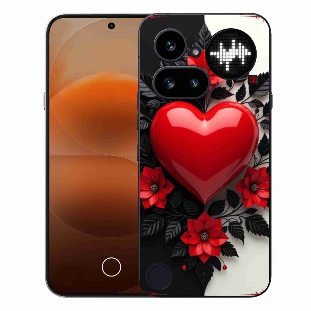 Gélový kryt mmCase na Nothing Phone (4a) - červené srdce
