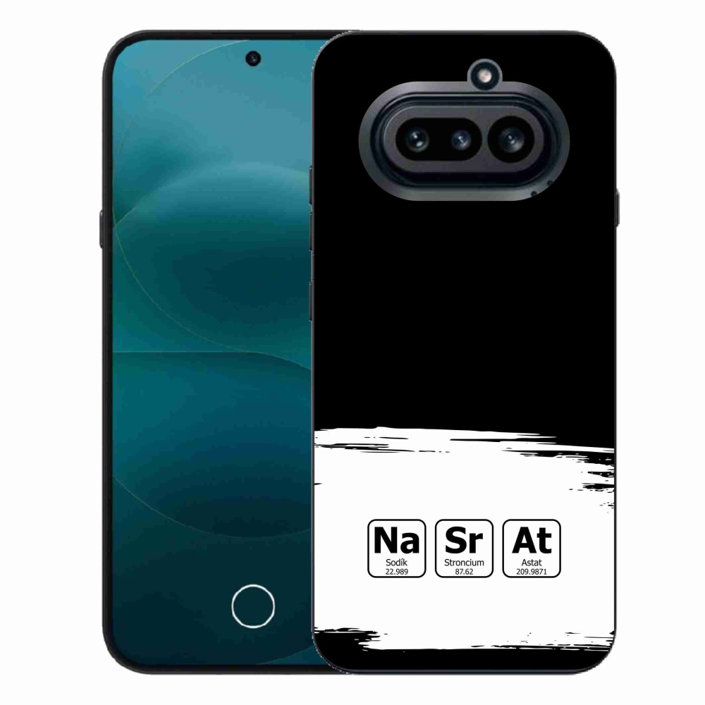 Gélový kryt mmCase na Nothing Phone (4a) - chemické prvky bieločierne pozadie