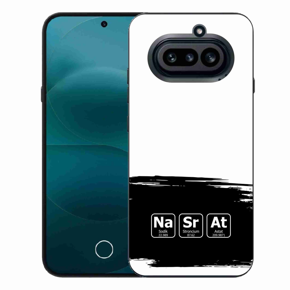 Gélový kryt mmCase na Nothing Phone (4a) - chemické prvky čiernobiele pozadie