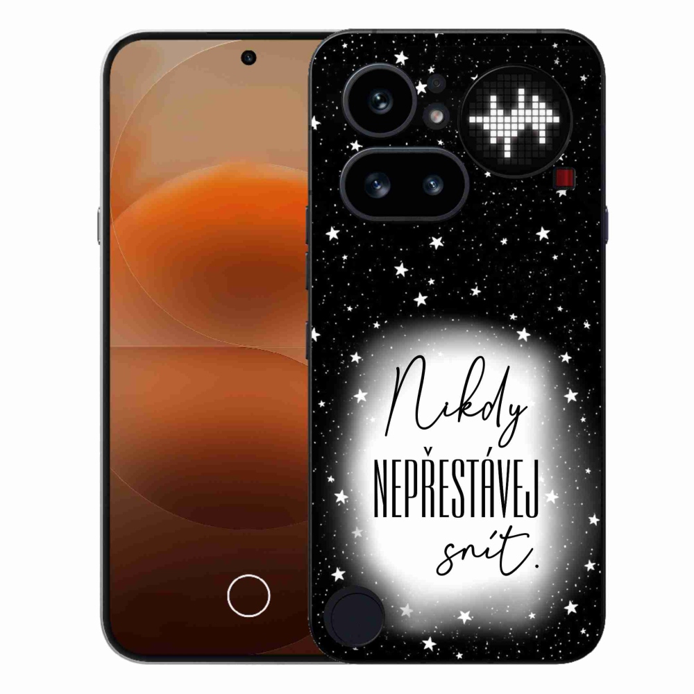 Gélový kryt mmCase na Nothing Phone (4a) - citát 1 bieločierne pozadie