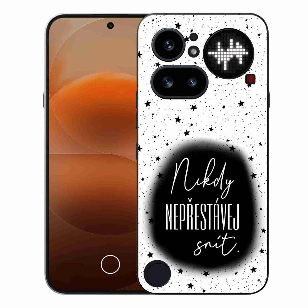 Gélový kryt mmCase na Nothing Phone (4a) - citát 1 čiernobiele pozadie