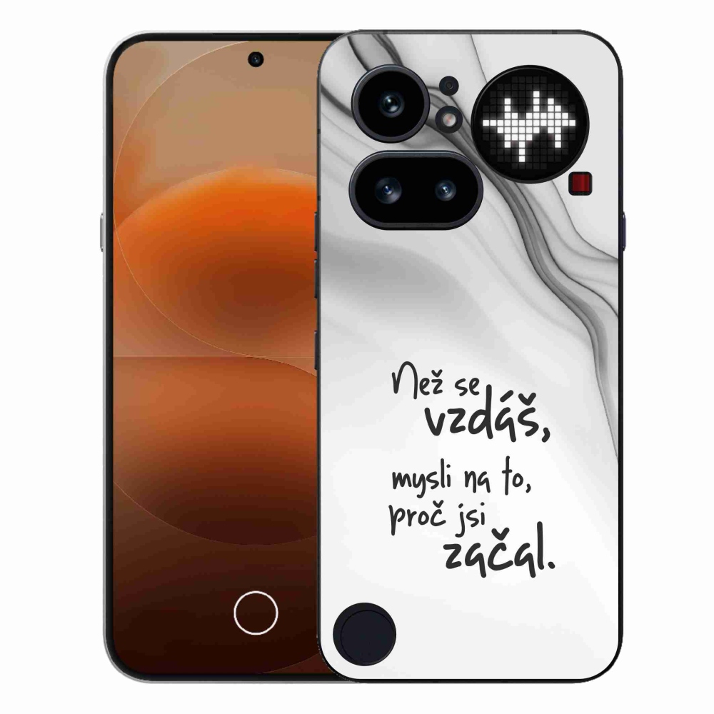 Gélový kryt mmCase na Nothing Phone (4a) - citát 2 biele pozadie