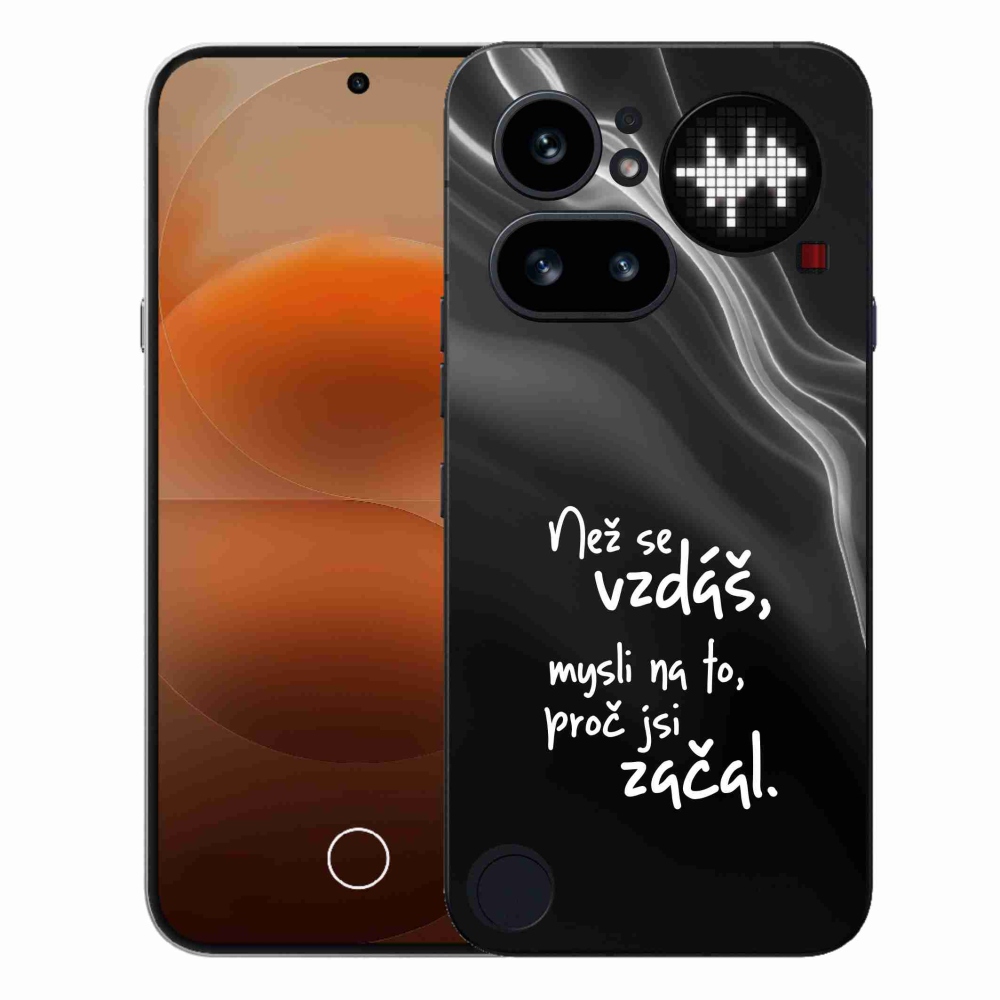 Gélový kryt mmCase na Nothing Phone (4a) - citát 2 čierne pozadie