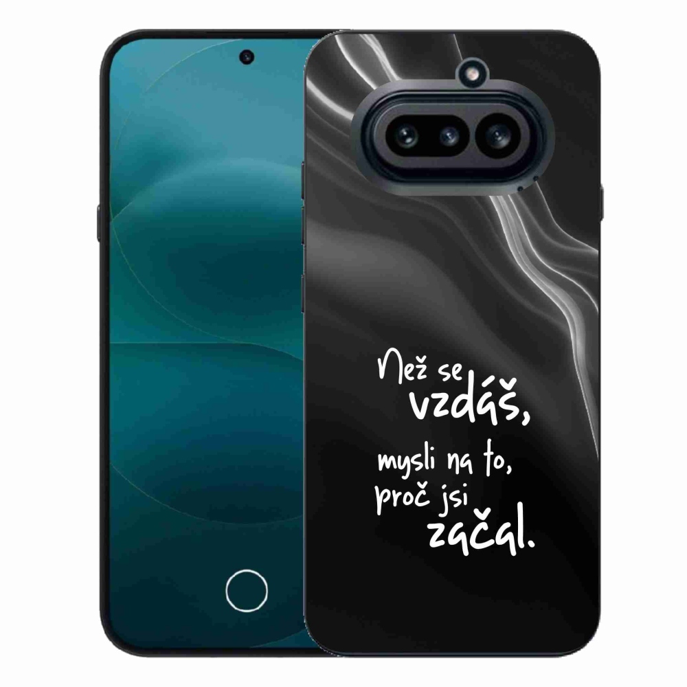 Gélový kryt mmCase na Nothing Phone (4a) - citát 2 čierne pozadie
