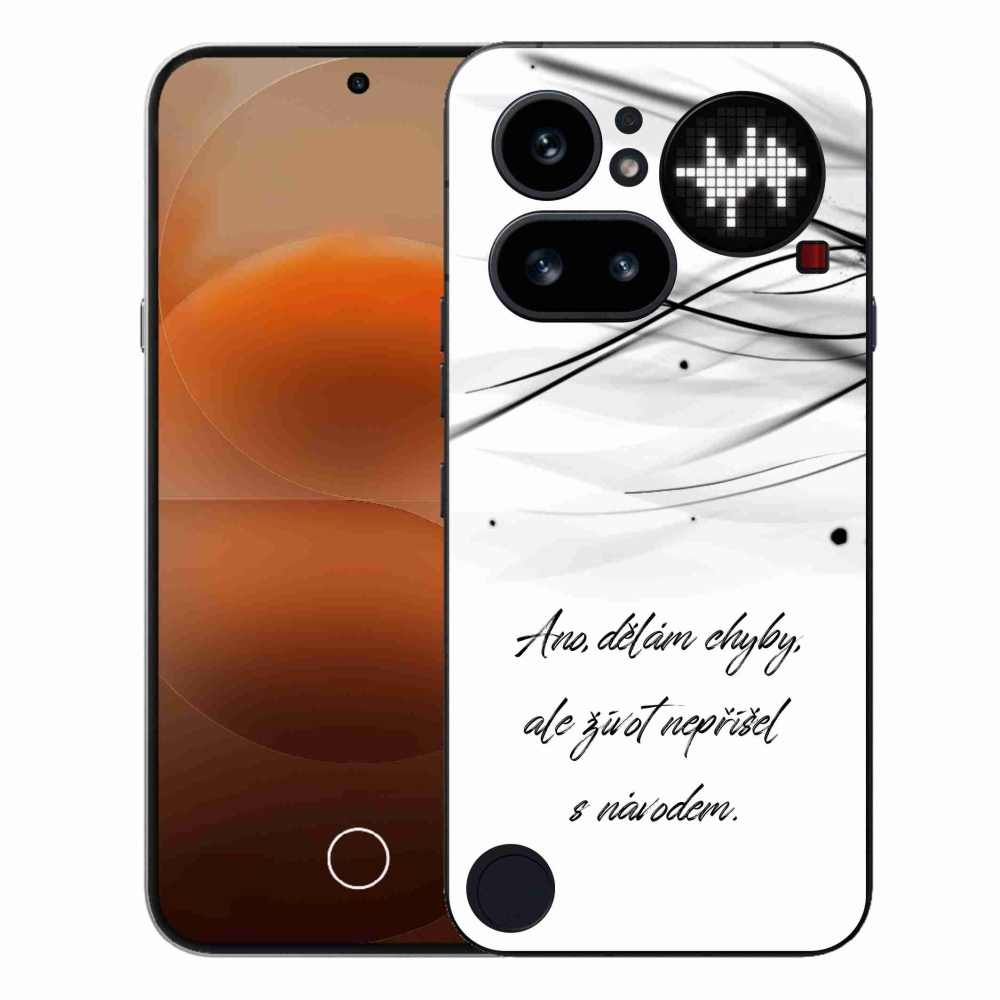 Gélový kryt mmCase na Nothing Phone (4a) - citát biele pozadie