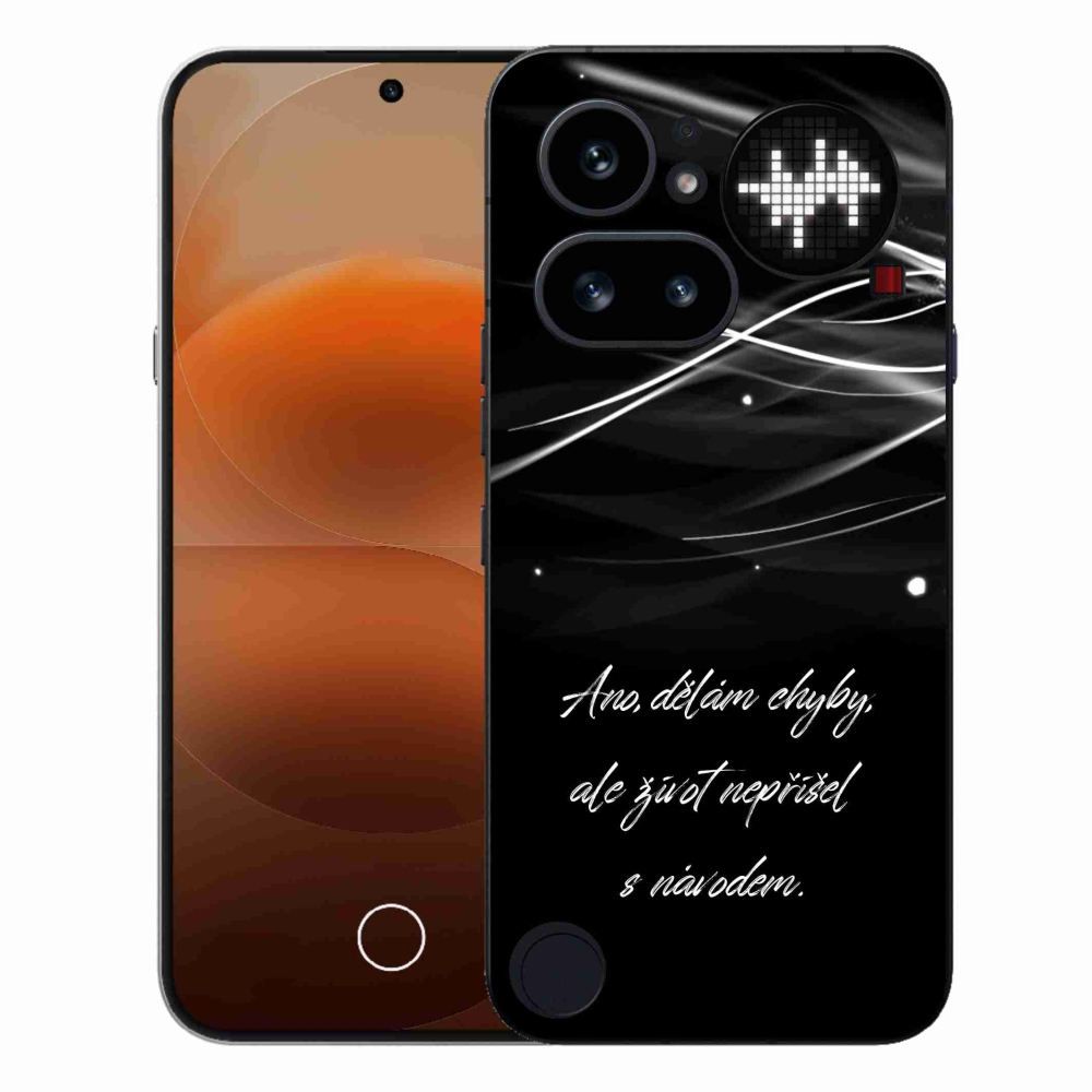 Gélový kryt mmCase na Nothing Phone (4a) - citát čierne pozadie