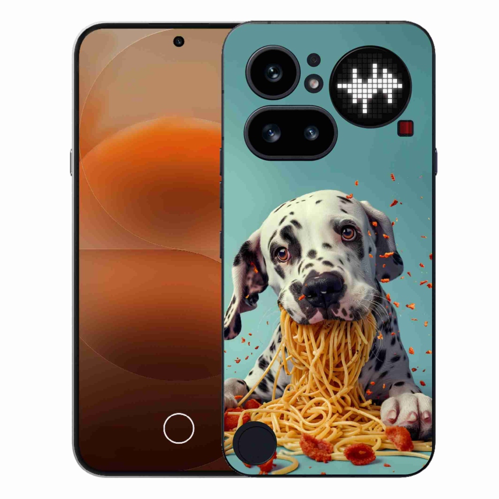 Gélový kryt mmCase na Nothing Phone (4a) - dalmatín a špagety