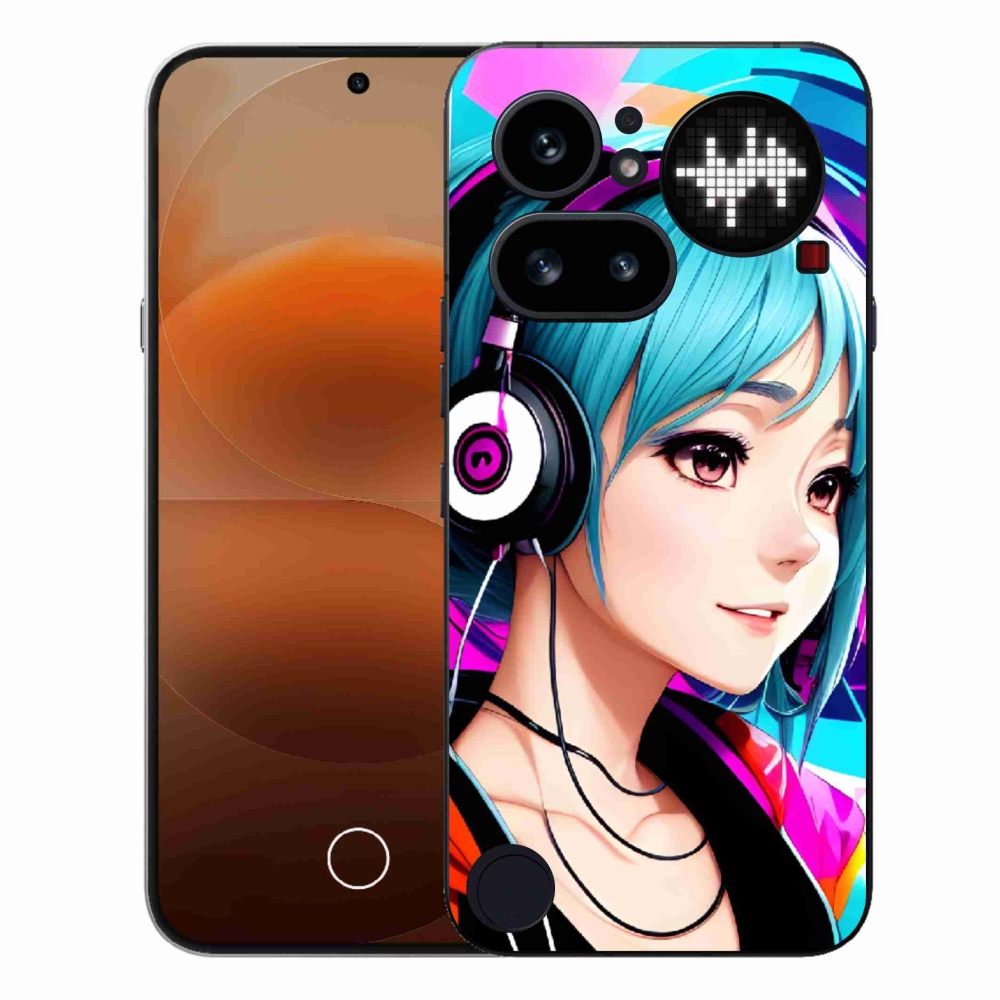 Gélový kryt mmCase na Nothing Phone (4a) - dievča so slúchadlami