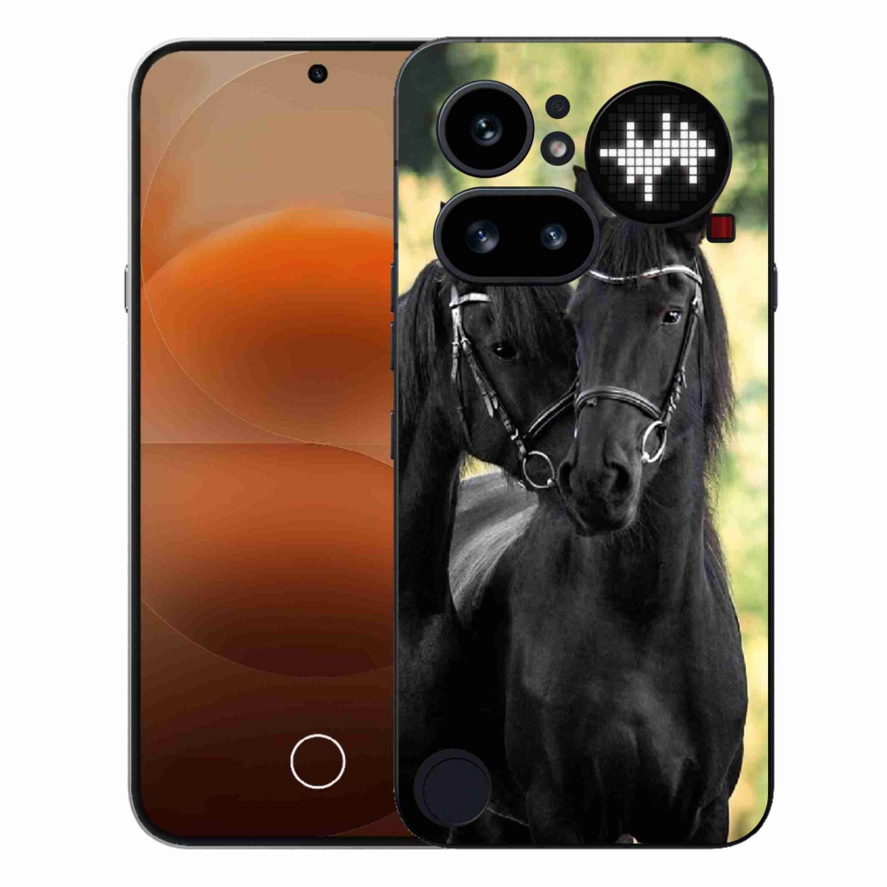 Gélový kryt mmCase na Nothing Phone (4a) - dva čierne kone