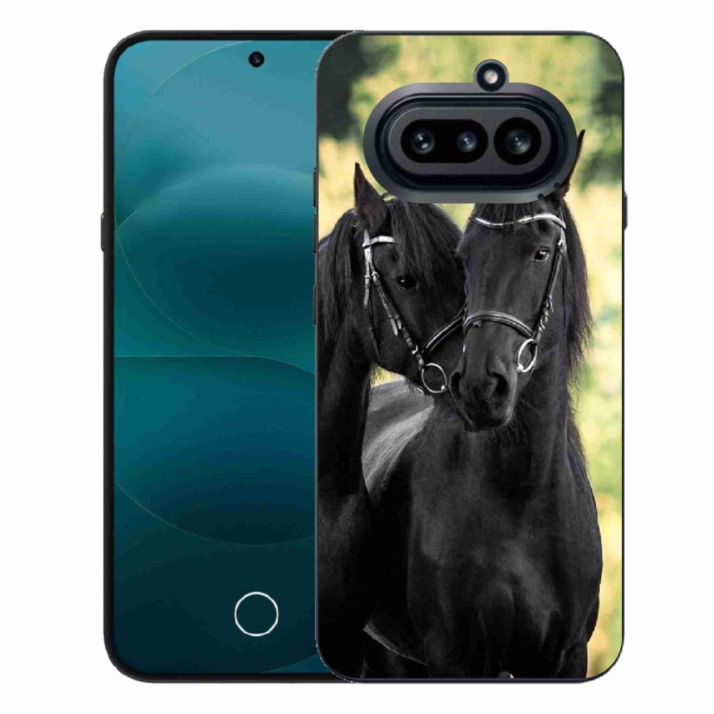 Gélový kryt mmCase na Nothing Phone (4a) - dva čierne kone