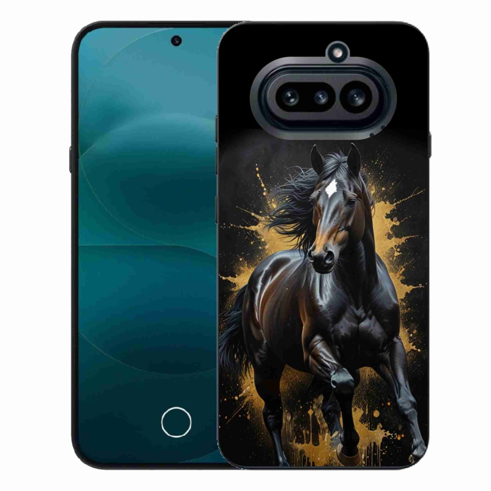 Gélový kryt mmCase na Nothing Phone (4a) - elegantný čierny žrebec