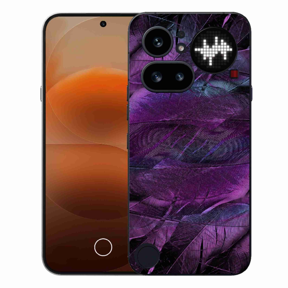 Gélový kryt mmCase na Nothing Phone (4a) - fialové pierka
