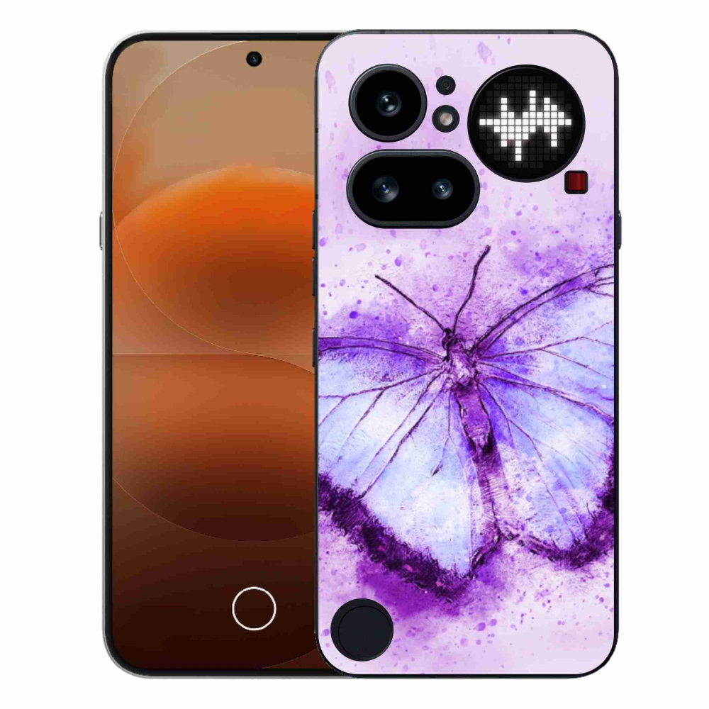 Gélový kryt mmCase na Nothing Phone (4a) - fialový motýľ