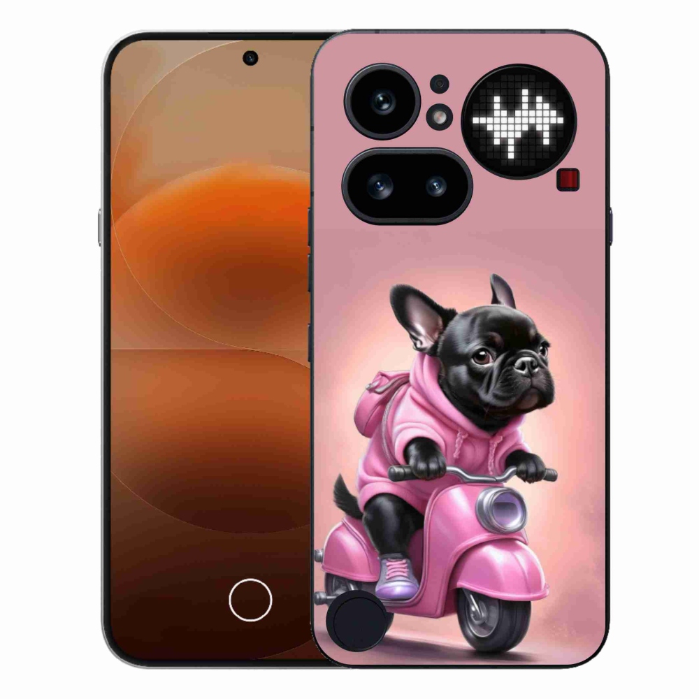 Gélový kryt mmCase na Nothing Phone (4a) - francúzsky buldoček na skútri