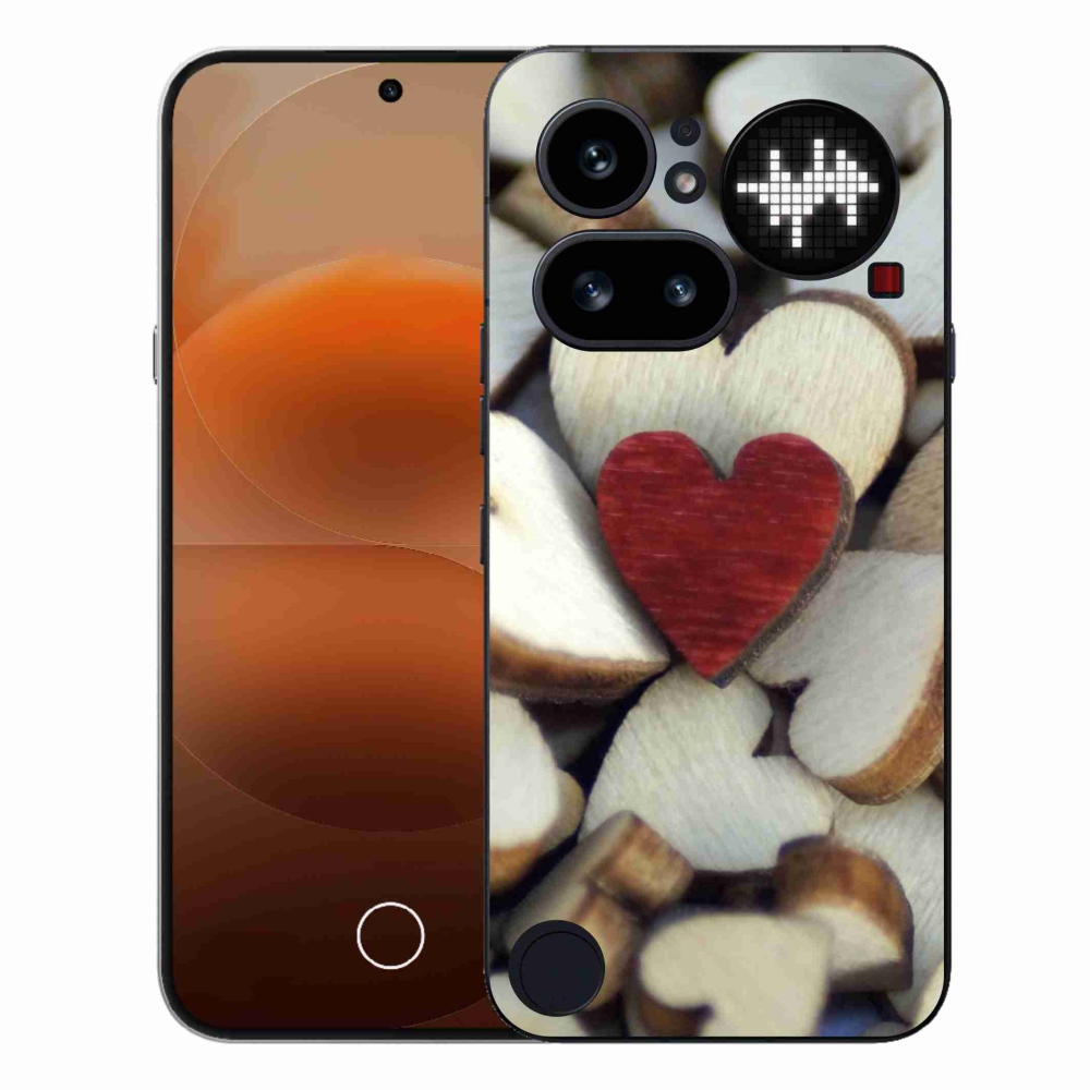 Gélový kryt mmCase na Nothing Phone (4a) - gravírované červené srdce