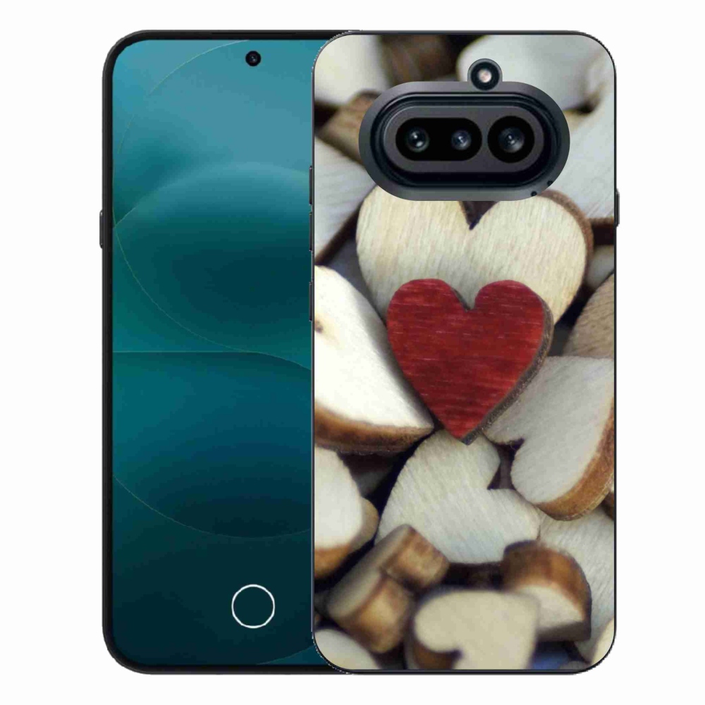 Gélový kryt mmCase na Nothing Phone (4a) - gravírované červené srdce
